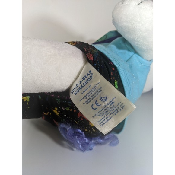 Build A Bear Honey Girls Stella Purple Hair White Poodle Dog Plush Doll w/outfit - Picture 7 of 7